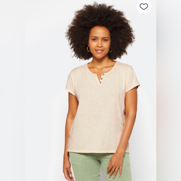 Pink Clover Bronte Henley Knit Tee- NWOT - Picture 2 of 6